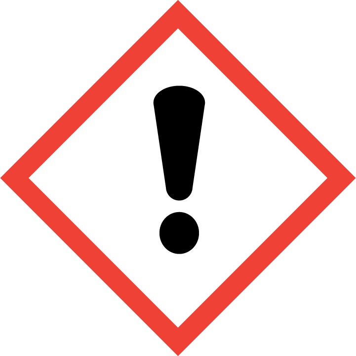 GHS Gefahrstoffsymbol "Ausrufezeichen" für reizende, langfristig toxische Stoffe