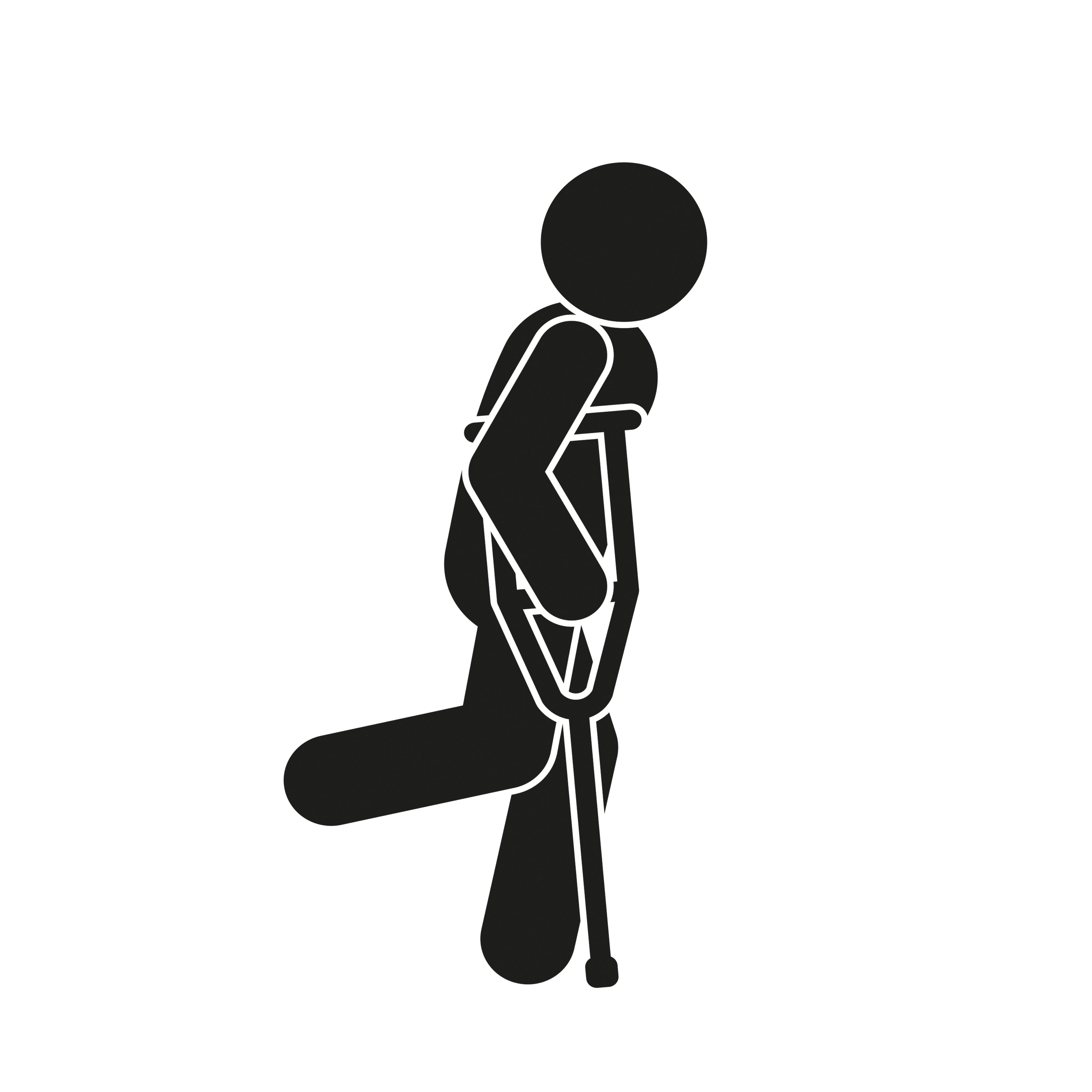 Illustration: Figur mit Krücken