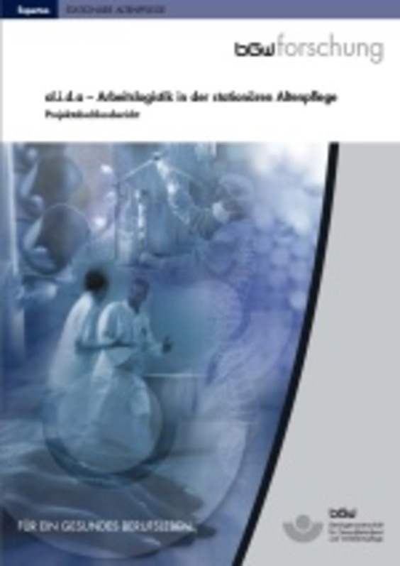 Titelbild Broschüre zum Abschlussbericht Arbeitslogistik in der stationären Altenpflege.