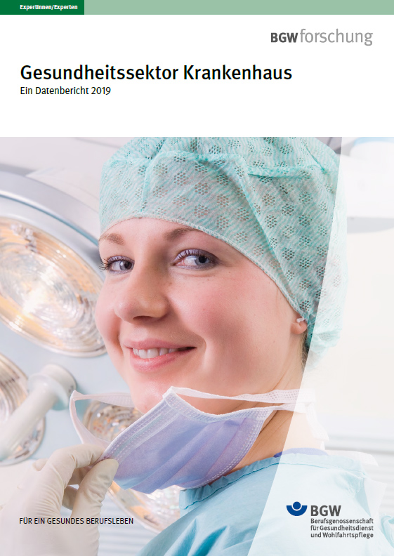 Titelseite des Trendberichts Gesundheitssektor Krankenhaus – Medizinische Fachkaft im OP
