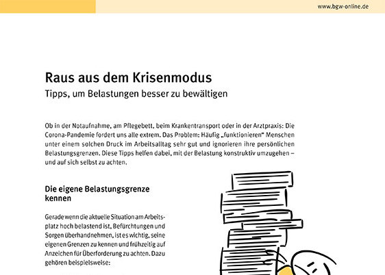 Ansicht der ersten Seite der Broschüre "Raus aus dem Krisenmodus"