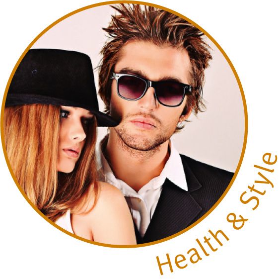 Health & Style Frau mit Hut und Mann mit Sonnenbrille