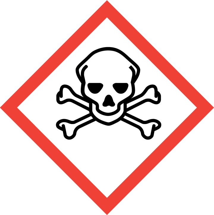 Totenkopfsymbol als Gefahrstoffkennzeichnung für akut toxische Stoffe