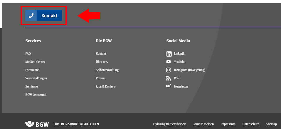 Fußleiste: Kontakt Fußleiste: Kontakt-Button
