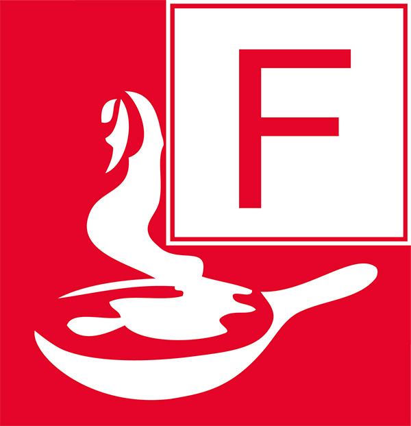 Piktogramm Brandklasse F: Brennende Pfanne