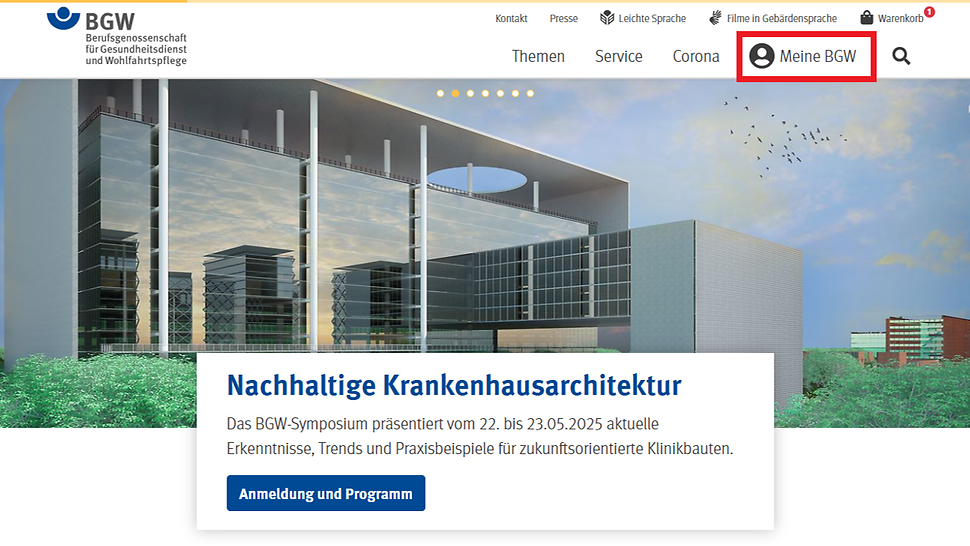 Screenshot Mein Unternehmen