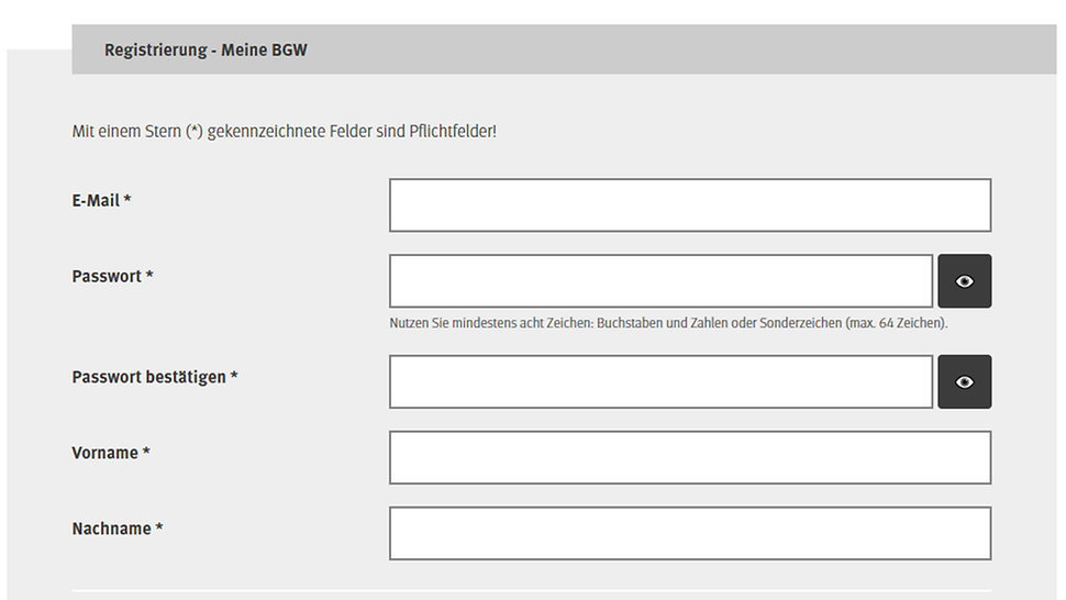 Screenshot Meine BGW