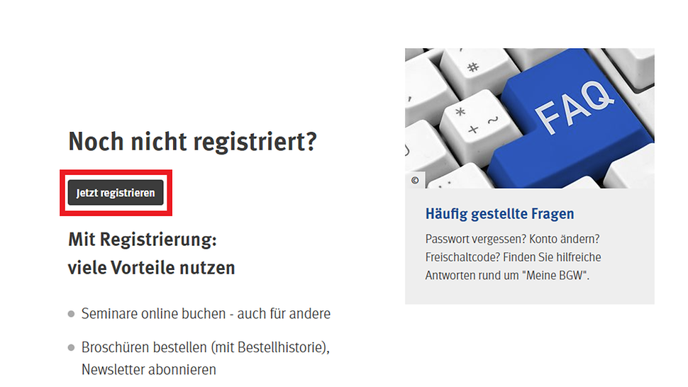 Screenshot Meine BGW