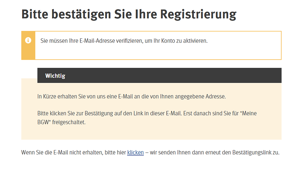 Screenshot Meine BGW