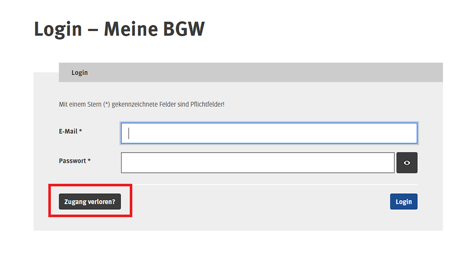 Screenshot Login-Maske