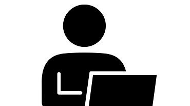 Illustration: Figur mit Laptop