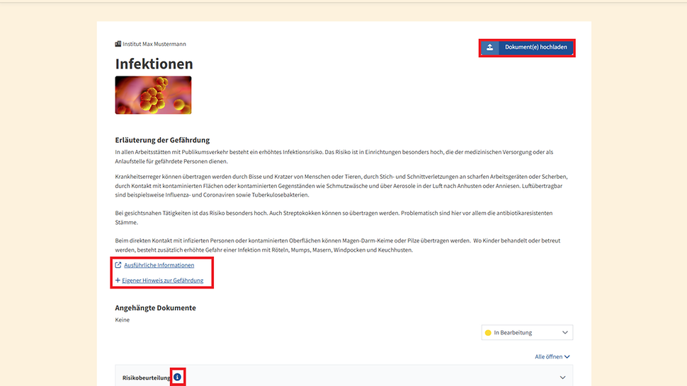 Screenshot Gefährdung bearbeiten