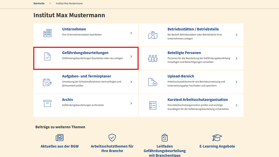 Screenshot Dashboard
