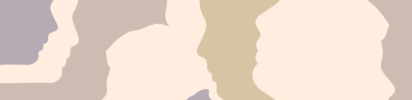 Silhouetten von Gesichtern