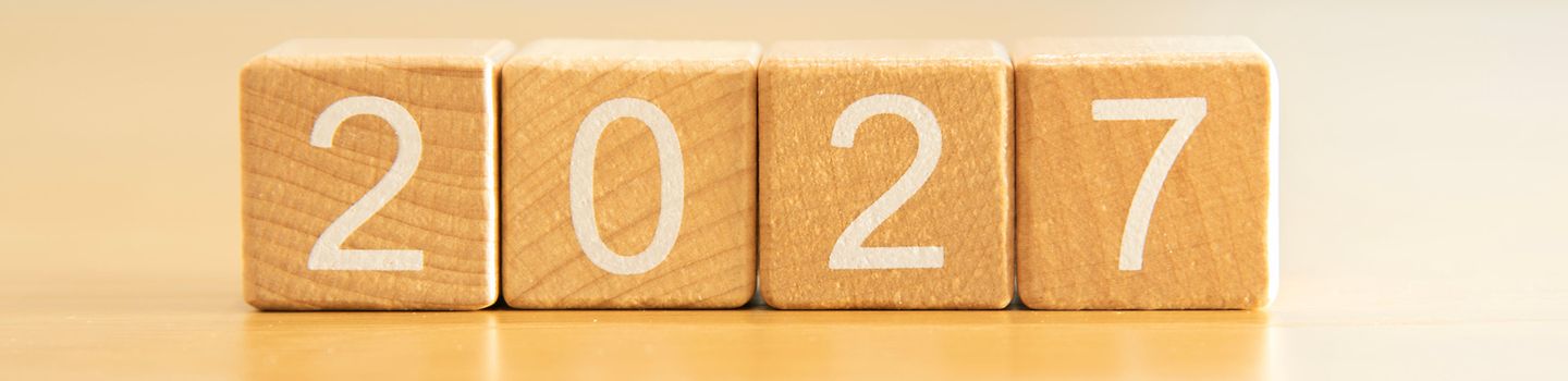 Holzwürfel mit Aufdruck 2027