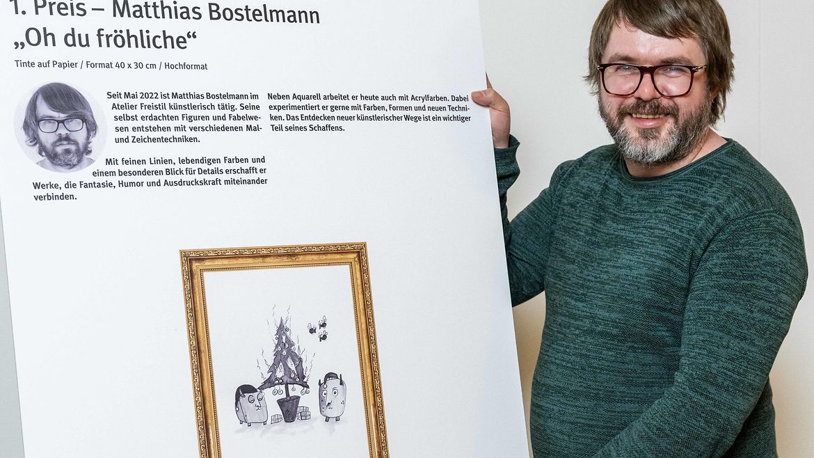 Porträts KunstpreisträgerInnen, Matthias Bostelmann, 1. Preis