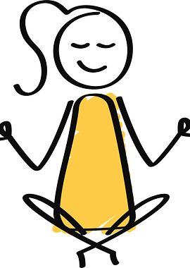 Illustration eines Männchens im Meditationssitz