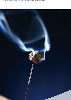 Titel: Freiwillige Versicherung für Heilpraktikerinnen und Heilpraktiker - Akupunkturnadel mit glimmendem Kräuterpäckchen