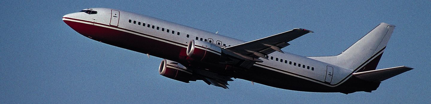 Passagierflugzeug im Flug, seitlich