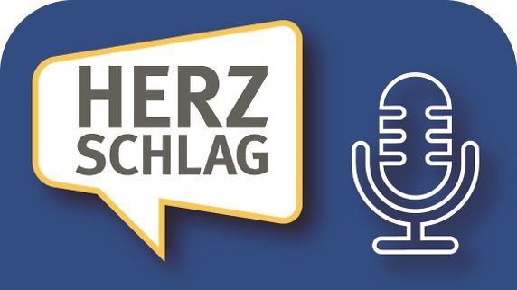 Logo mit der Aufschrift "Herzschlag BGW" und einem stilisierten alten Mikrofon