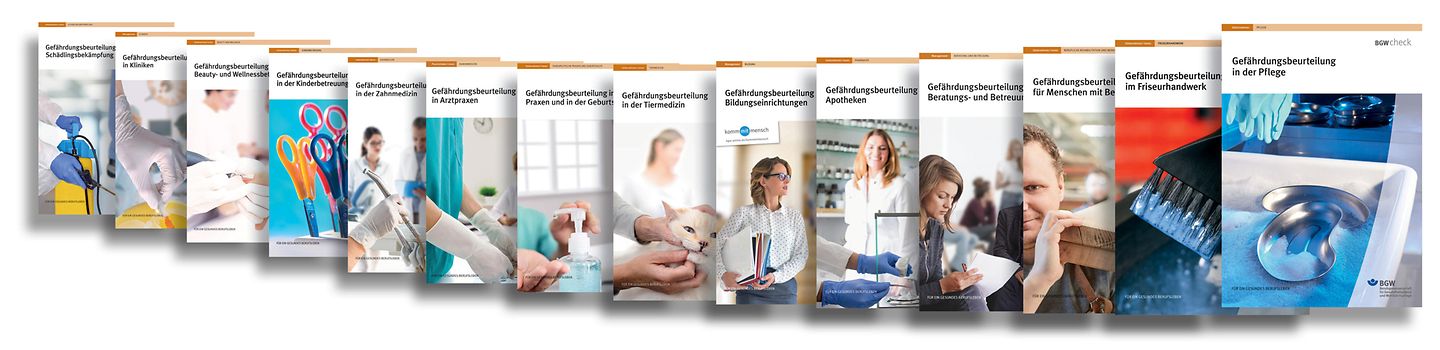 Broschüren BGW Check für alle Branchen in einer Reihe
