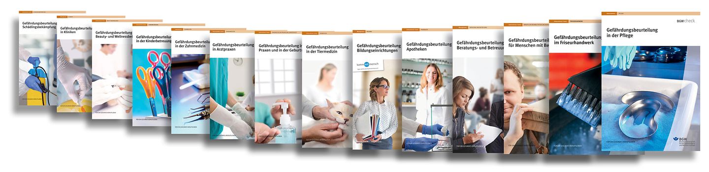 Broschüren BGW Check für alle Branchen in einer Reihe