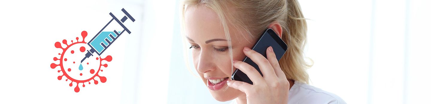 Telefonische Krisenberatung zur Impfung Eine Frau telefoniert mit dem Handy.