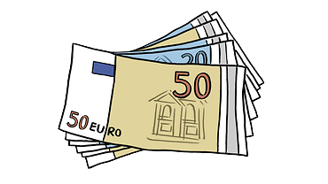 Geld Illustration: aufgefächerte Geldscheine