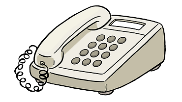 Illustration: Telefon mit Hörer und Tasten