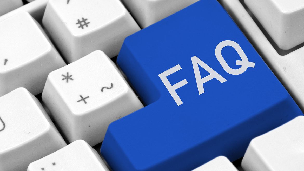 Tastatur mit einer FAQ-Taste