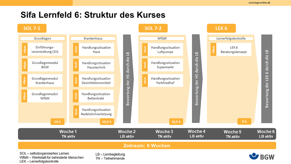 Schema mit den Inhalten des Sifa-Ausbildungslehrgangs Stufe 3